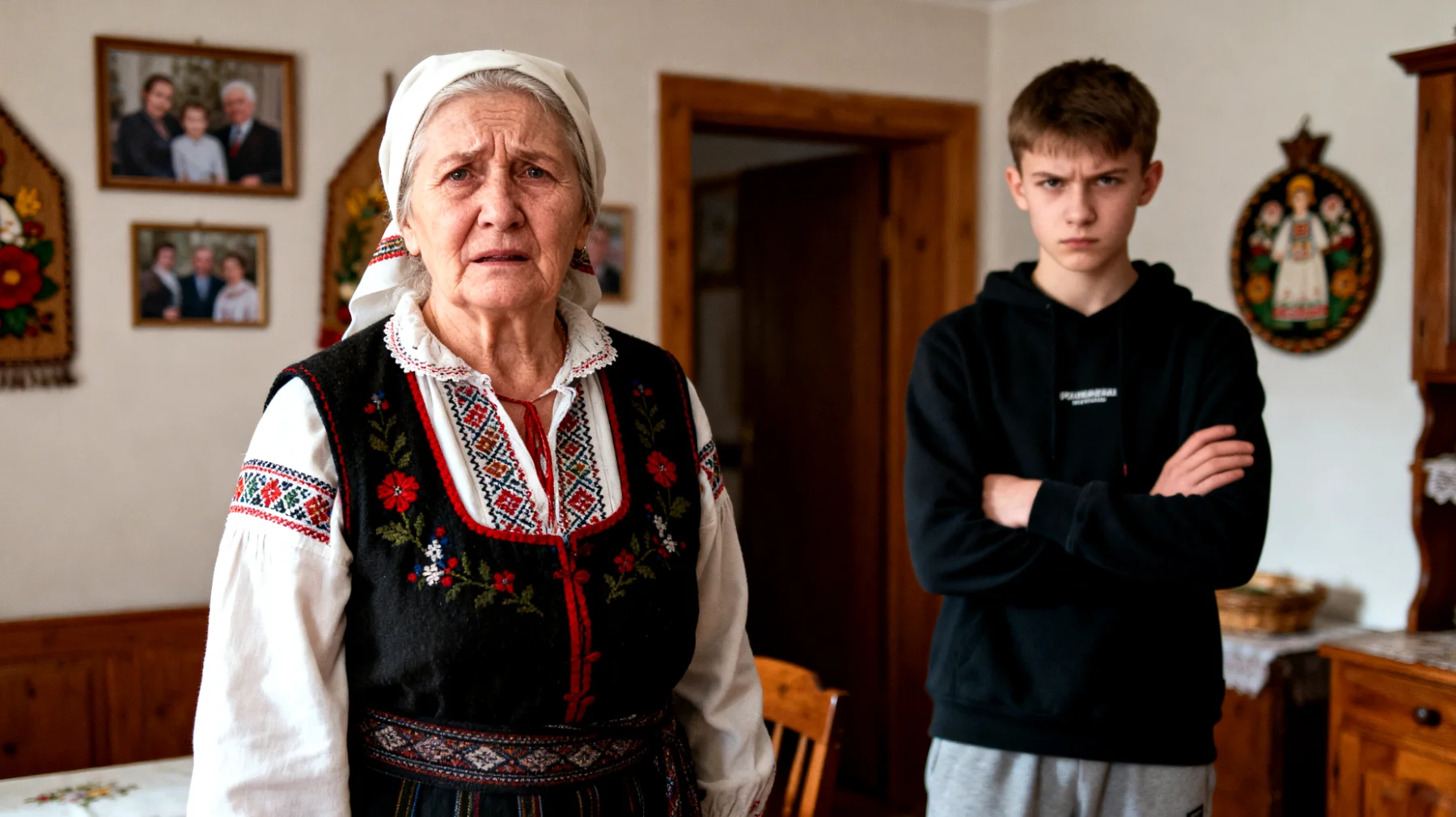 Babcia ma trudności w radzeniu sobie z impulsywnym i buntowniczym zachowaniem nastolatka, który nie przestrzega ustalonych zasad, odpowiada agresywnie i wykazuje postawę opozycyjną wobec jej autorytet"